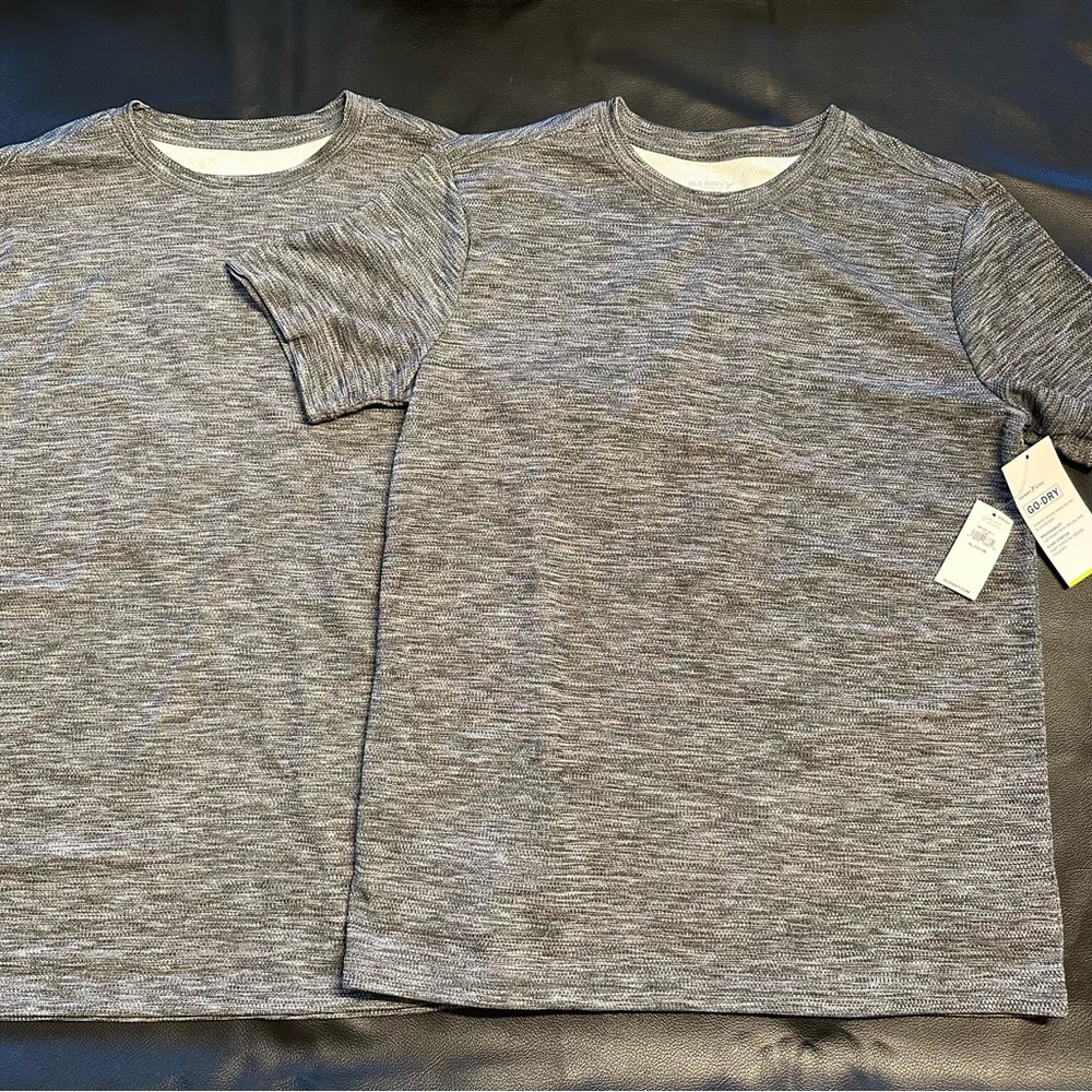 Two (2) New Old Navy Active Gray Boys Short Sleeve Shirts